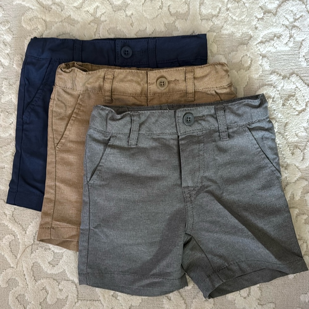 3 Cat & Jack Toddler boy quick dry woven shorts, size 18months.